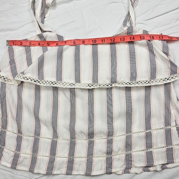 GF Collection Striped Lace Tank‎ with Adjustable Straps Women's Size XS - Picture 9 of 10